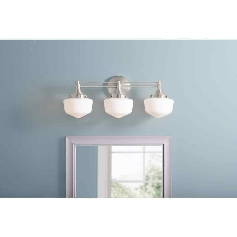 Home Decorators Collection Maybry 22.20 in. 3-Light Brushed Nickel Vanity Light
