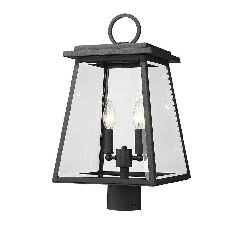 Broughton 2-Light Black Aluminum Outdoor Weather Resistant Post Light