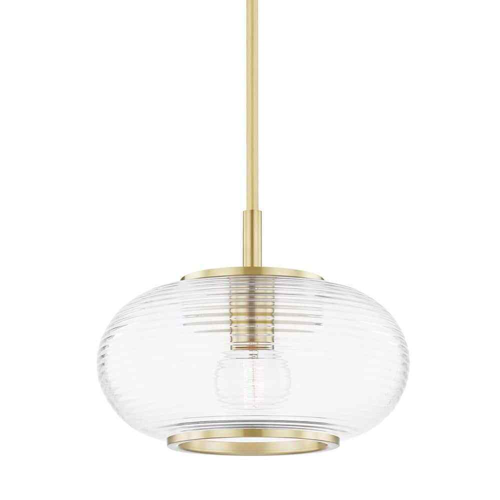 MITZI HUDSON VALLEY LIGHTING Maggie Aged Brass Finish Geometric Pendant Light