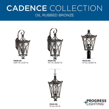 Progress Lighting Cadence Collection 2-Light Oil Rubbed Bronze Wall Light