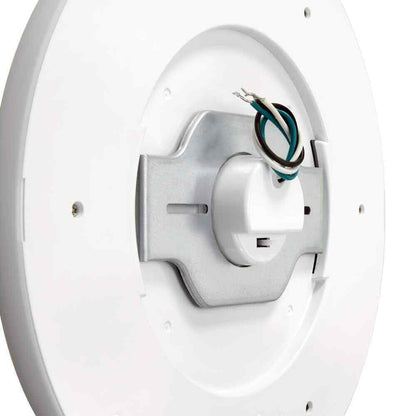 Hampton Bay Clement Round Flat Panel 13 in. Black Integrated LED Flush Mount