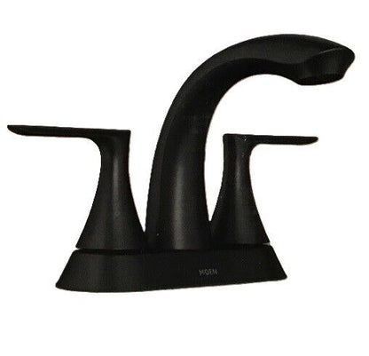 MOEN Findlay 4 in. Centerset Double-Handle Bathroom Faucet in Matte Black
