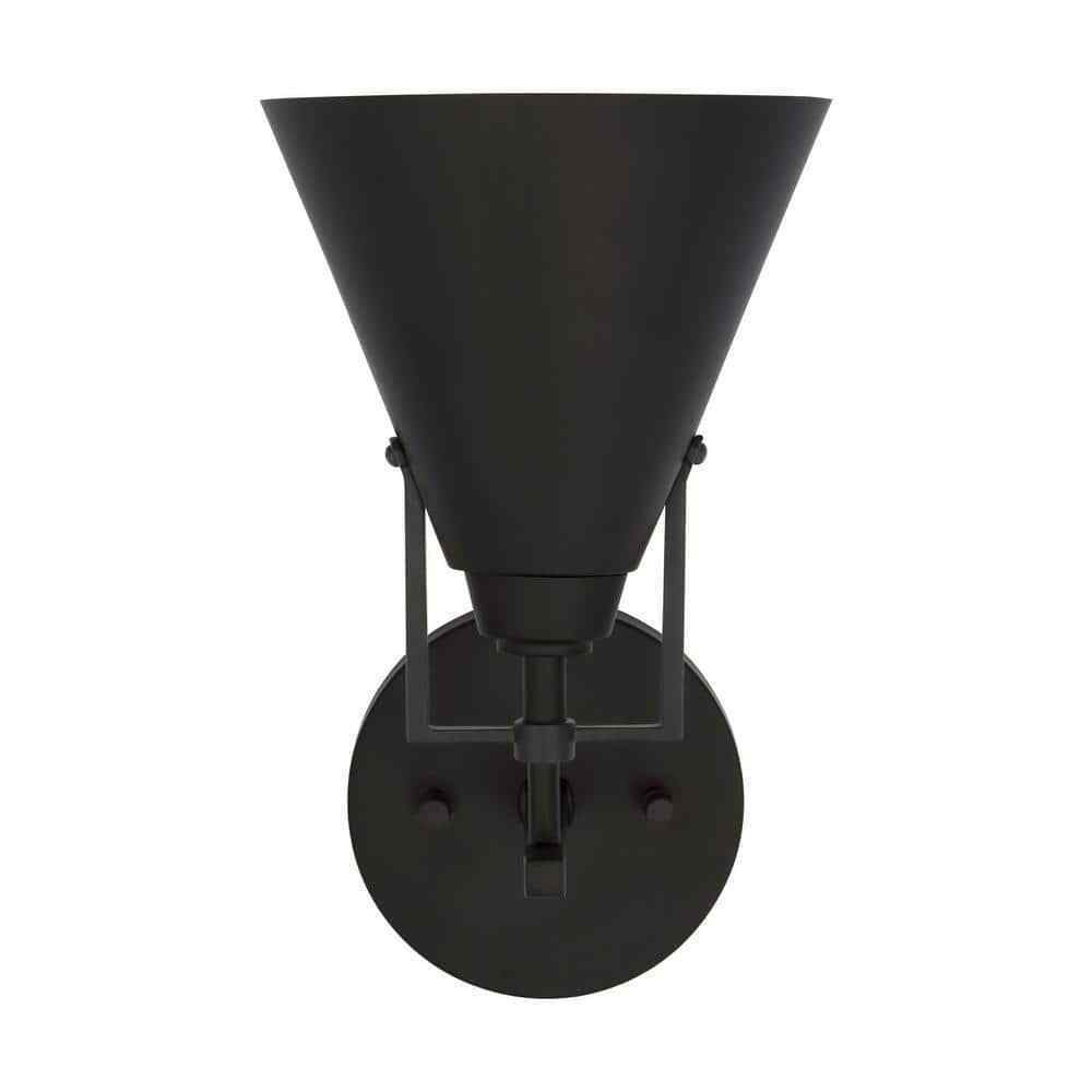 Home Decorators Insdale Matte Black Modern Industrial Bathroom Vanity Light