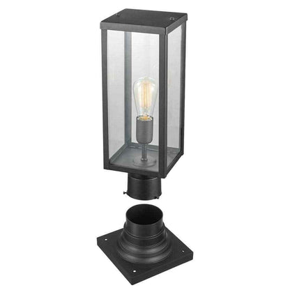 Globe Electric Bowery 1-Light Matte Black Outdoor Lamp Post Light Fixturee