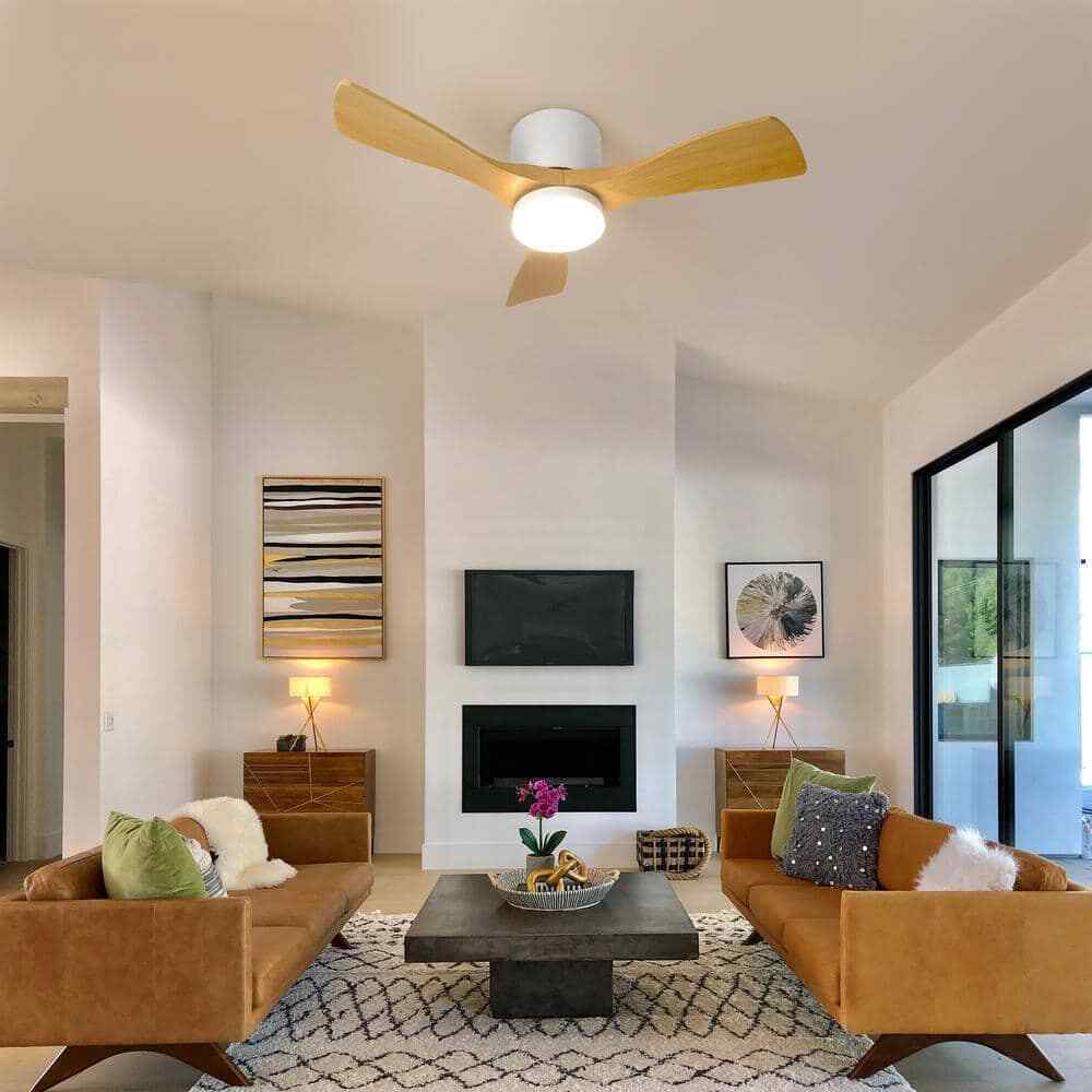 TOZING 36 in. LED Indoor Smart Dimmable Flush Ceiling Fan w/ Light and Remote
