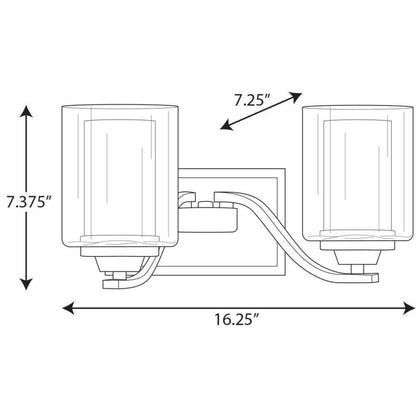 Progress Lighting Kene 2-Light Brushed Nickel Clear Glass Bath Vanity Light
