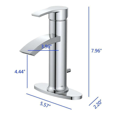 Garrick Single Hole Single Handle Bathroom Faucet in Polished Chrome
