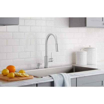 Glacier Bay Paulina 1-Handle Pull-Down Sprayer Kitchen Faucet in Stainless Steel
