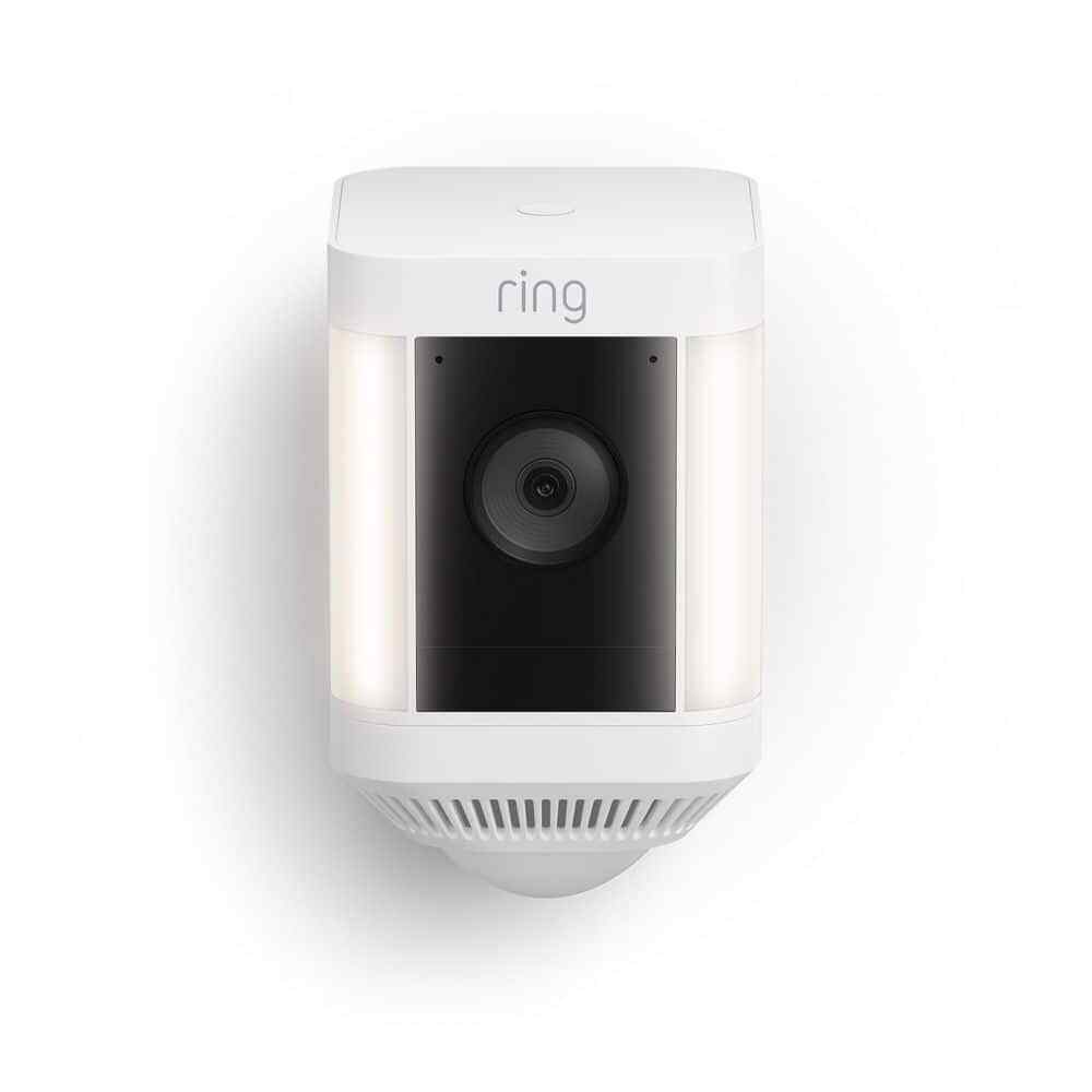 Ring Spotlight Cam Plus Battery Security Video Camera  Color Night Vision White