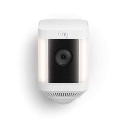 Ring Spotlight Cam Plus Battery Security Video Camera  Color Night Vision White