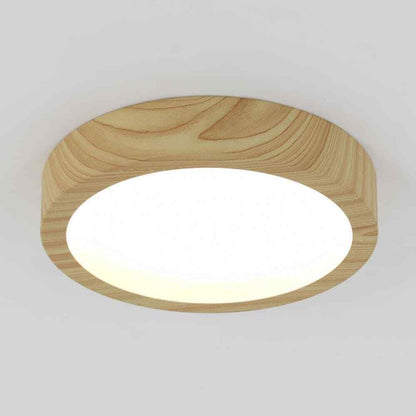 Artika Dryad 10 in. 1-Light Wood Integrated LED Modern Flush Mount Ceiling Light