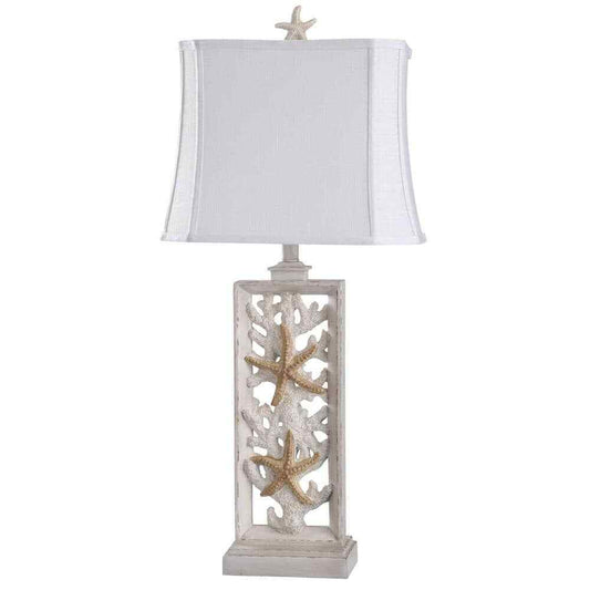 StyleCraft South Cove 33 in. Weathered Cream Table Lamp L317869DS