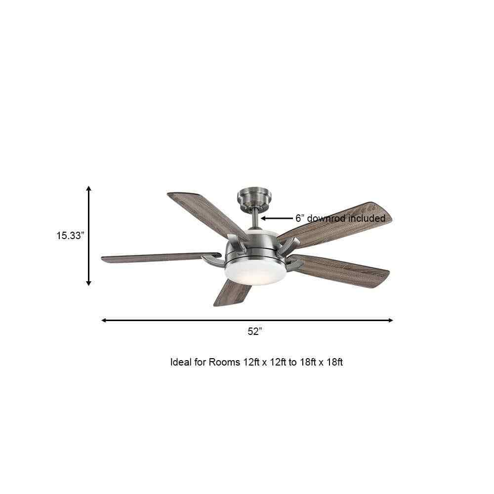 Home Decorators Colemont 52 in. Integrated LED Brushed Nickel Ceiling Fan