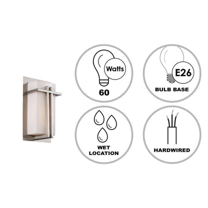 Bel Air Lighting Doheny 1-Light Steel Modern Outdoor Wall Light Fixture
