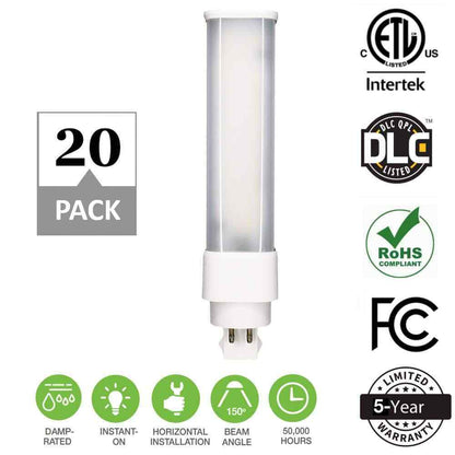 Simply Conserve 18W Equivalent CFLNI Horizontal G24Q PL LED Light Bulb 20-Pack