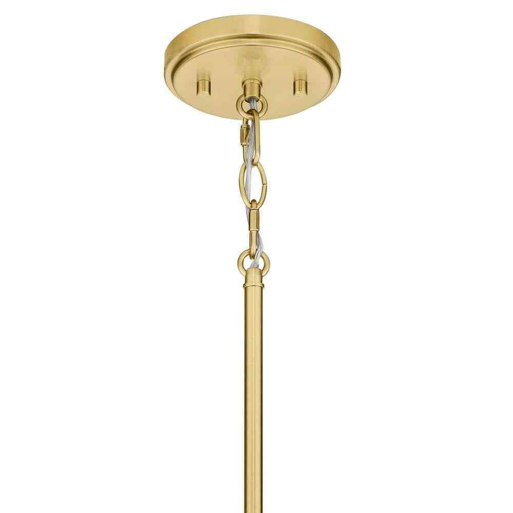 Home Decorators Vista Heights 1-Light Aged Brass Globe Pendant with Clear Glass