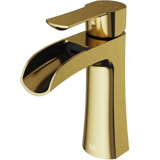 VIGO Paloma Single Handle Single-Hole Bathroom Faucet in Matte Brushed Gold