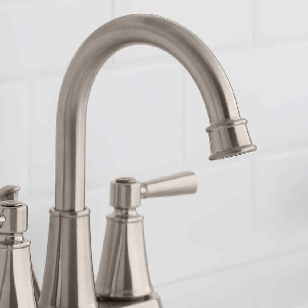 Glacier Bay Melina 4 in. Centerset Double Handle Bathroom Faucet Brushed Nickel