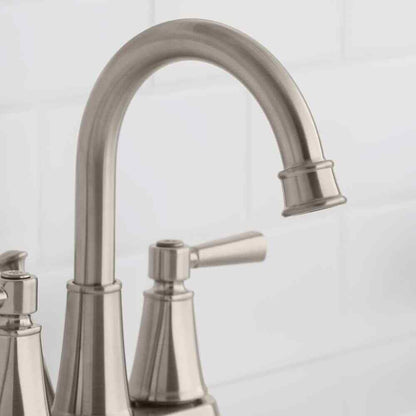 Glacier Bay Melina 4 in. Centerset Double Handle Bathroom Faucet Brushed Nickel