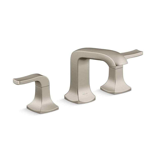 KOHLER Rubicon 8 in. Widespread Double Handle Bathroom Faucet in Brushed Nickel