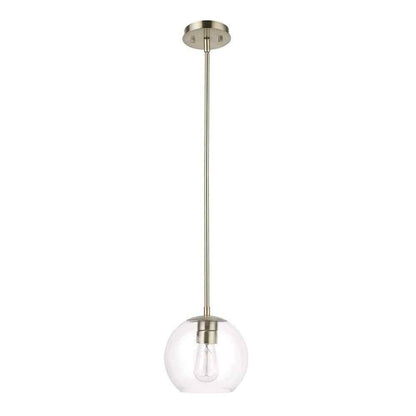 Globe Electric Vivienne 1-Light Brass Pendant Light with Clear Glass Shade 60871