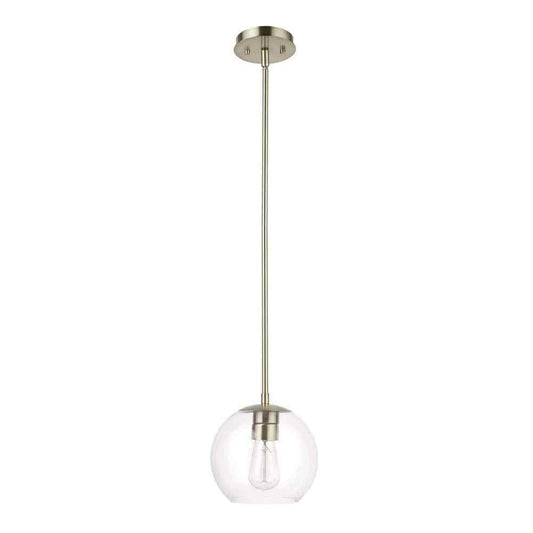 Globe Electric Vivienne 1-Light Brass Pendant Light with Clear Glass Shade 60871