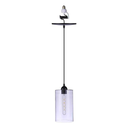 Worth Home Recessed Light Conversion Kit Matte Black  Clear Cylinder Glass Shade