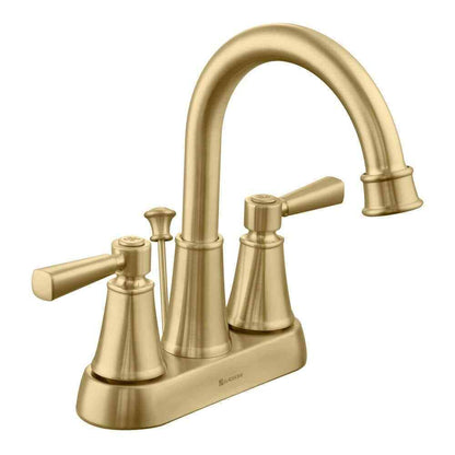 Glacier Bay Melina 4" Centerset 2-Handle High-Arc Bathroom Faucet in Matte Gold