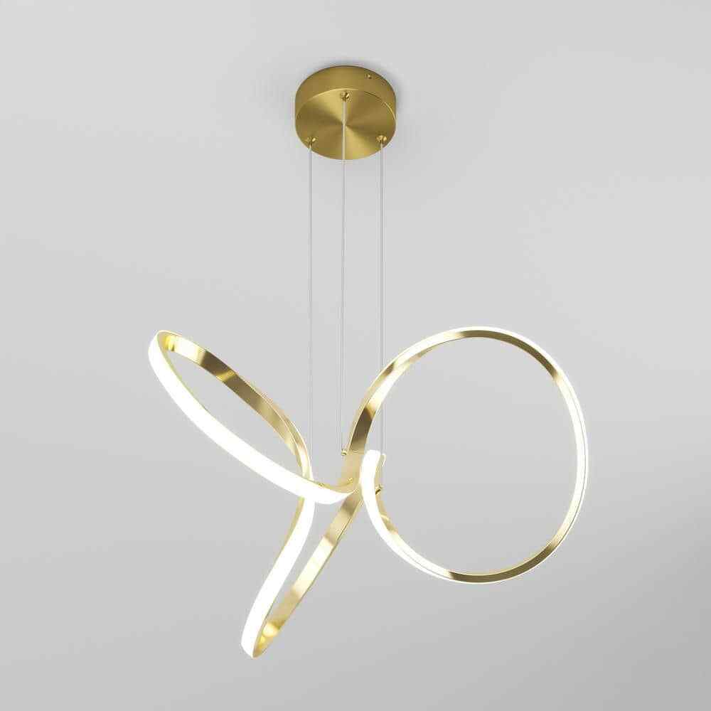 Artika Swirl 30-Watt 1 Light Gold Modern Integrated LED Pendant Light Fixture