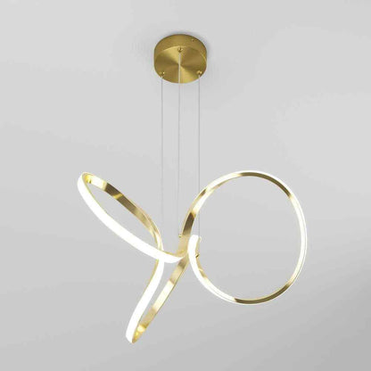 Artika Swirl 30-Watt 1 Light Gold Modern Integrated LED Pendant Light Fixture
