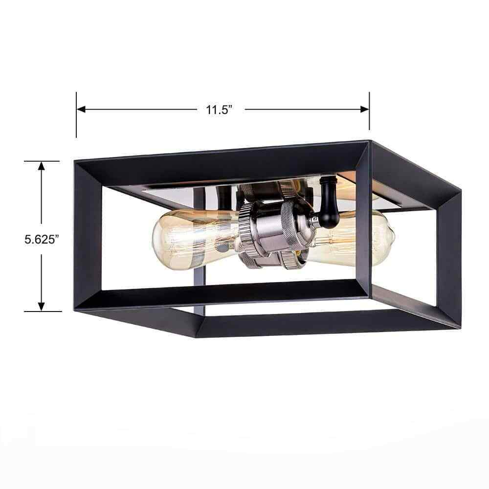 Home Decorators Walden Forge Black Frame Flush Mount Ceiling Light