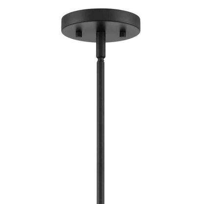 Home Decorators Brookley 4-Light Matte Black Pendant w/ White Fabric Shade