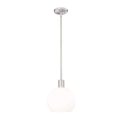 Margo 9.75 in. Bubble Pendant Brushed Nickel w/ White Glass Shade