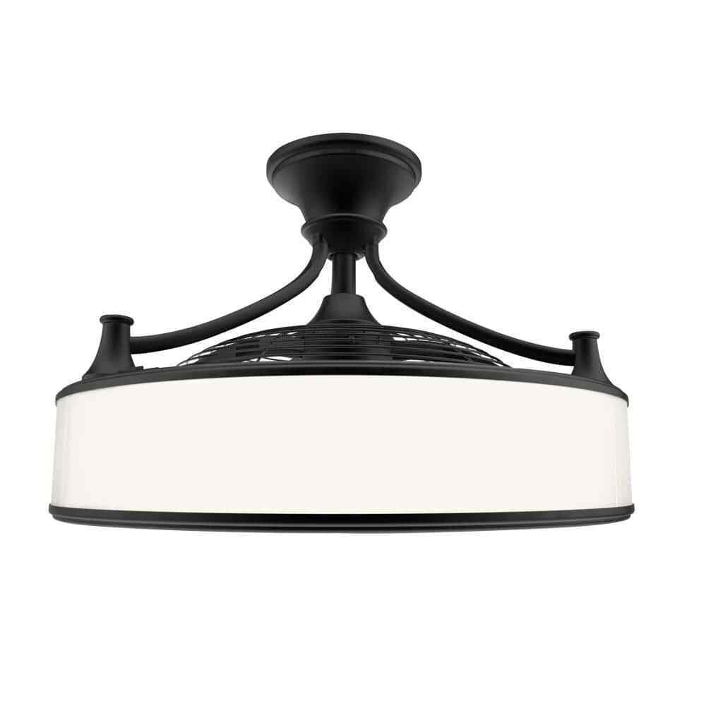 Home Decorators Windara 22 in. LED Indoor/Covered Outdoor Black Ceiling Fan