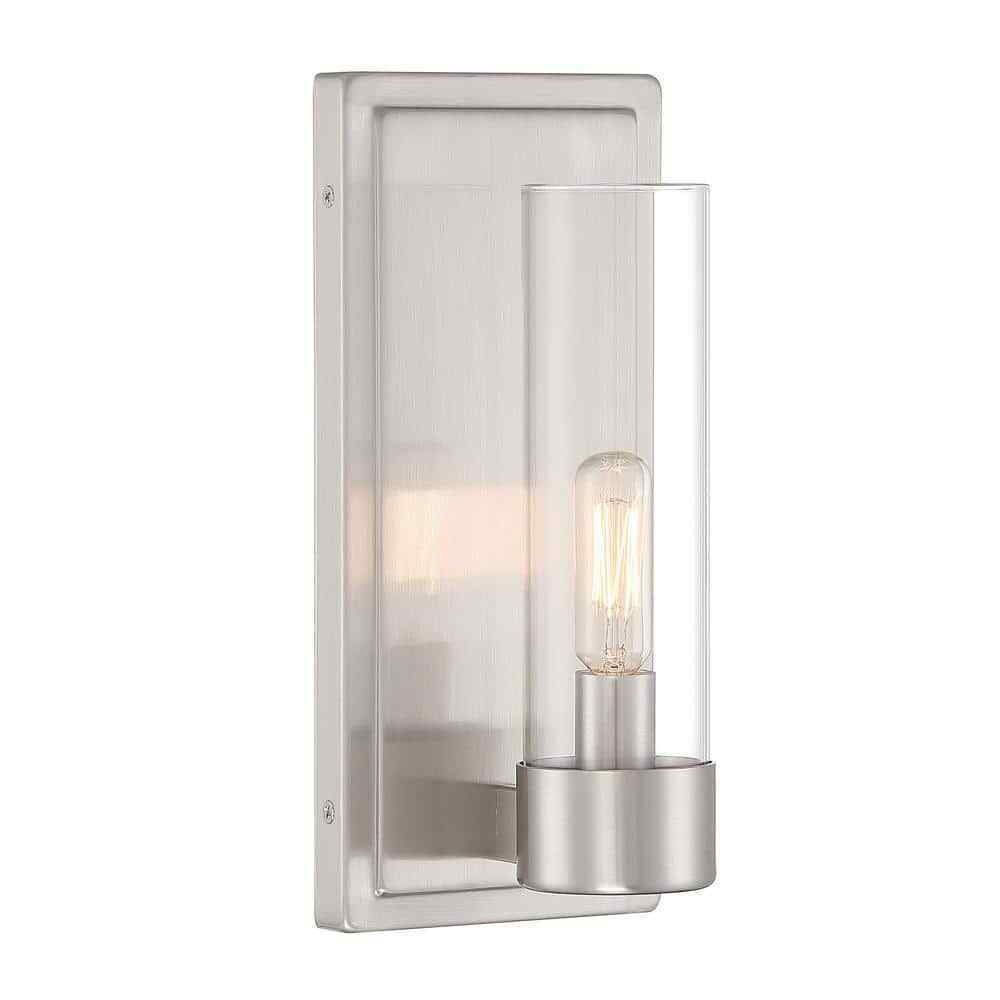Home Decorators Closmere 5 in.1-light Brushed Nickel Indoor Wall Sconce