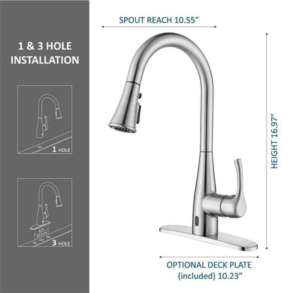 Glacier Bay Marcie Pull Down Touchless Kitchen Faucet in Stainless Steel