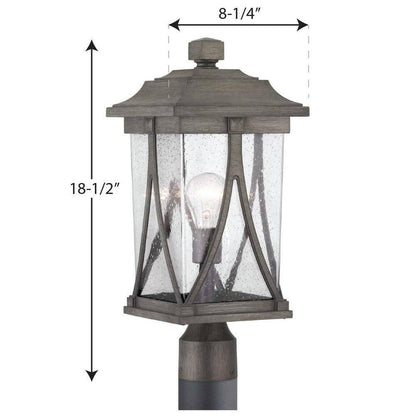 Progress Lighting Abbott Antique Pewter Clear Seeded Glass Post Lantern Light