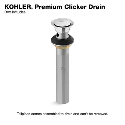 KOHLER Premium Clicker Drain with Overflow in Polished Chrome K-RH1464524-CP