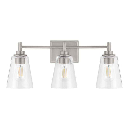 Hampton Bay Wakefield 22.5 in. 3-Light Brushed Nickel Bath Vanity Light