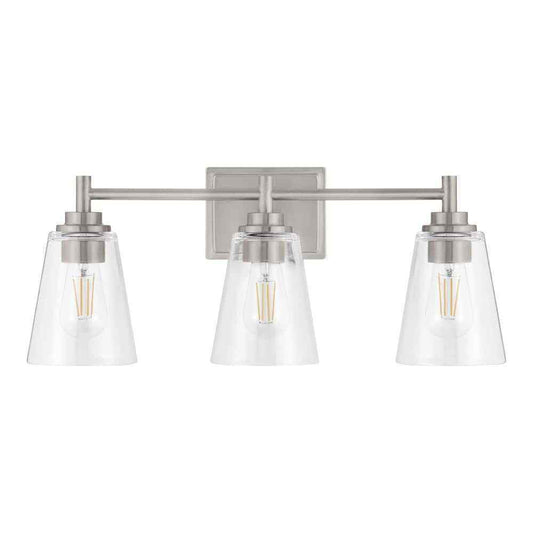 Hampton Bay Wakefield 22.5 in. 3-Light Brushed Nickel Bath Vanity Light