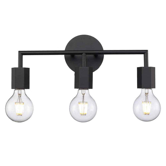 Bel Air Lighting Placerville 16 in. 3-Light Black Bathroom Vanity Light Fixture