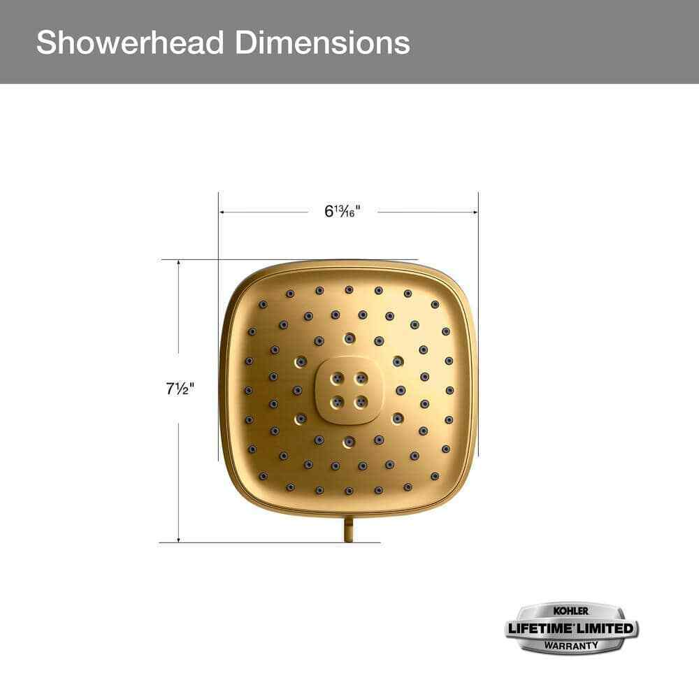 KOHLER Fordra Wall Mount Fixed Shower Head in Vibrant Brushed Moderne Brass