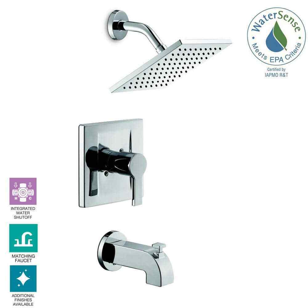 Glacier Bay Single-Handle 1-Spray Tub and Shower Faucet in Chrome Valve Included