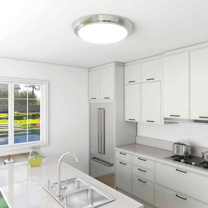 Pia Ricco Brushed Nickel Selectable LED CCT Color Changing Ceiling Flush Mount