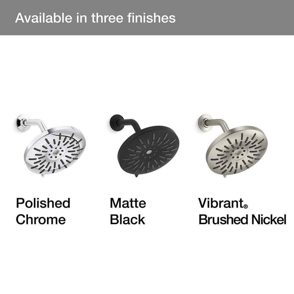 KOHLER Bellerose 3-Spray Patterns 1.75 GPM 8 in. Wall Mount Fixed Shower Head