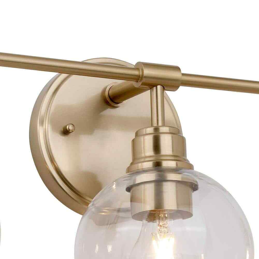Hampton Bay Florabelle 24 in. Antique Gold Clear Globe Glass Shades