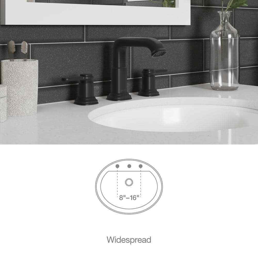 KOHLER Numista 8 in. Widespread Double Handle Bathroom Faucet in Matte Black