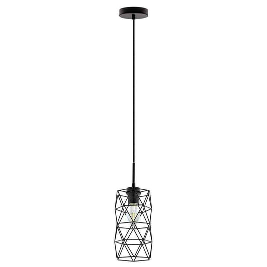 Eglo Estevau 2 5.71 in. W x 72 in. H 1-Light Matte Black Pendant Light
