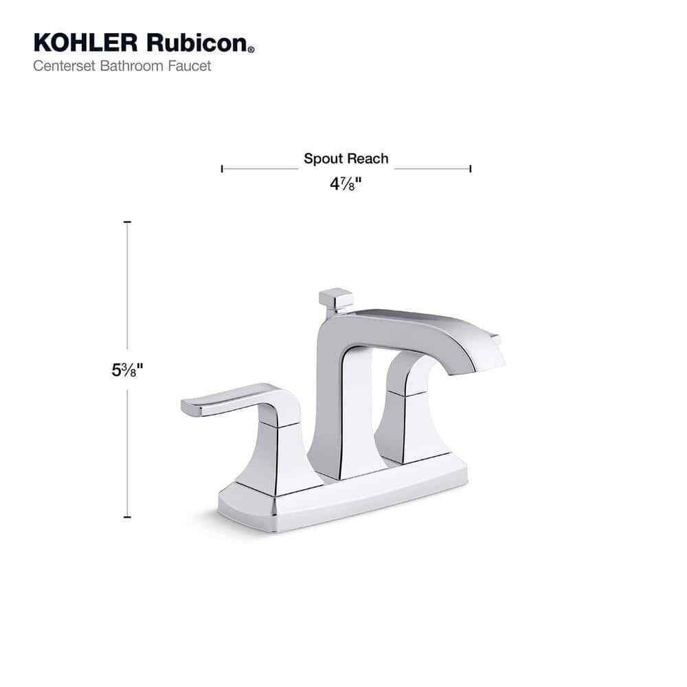 KOHLER Rubicon 4 in. Centerset 2-Handle Bathroom Faucet in Polished Chrome