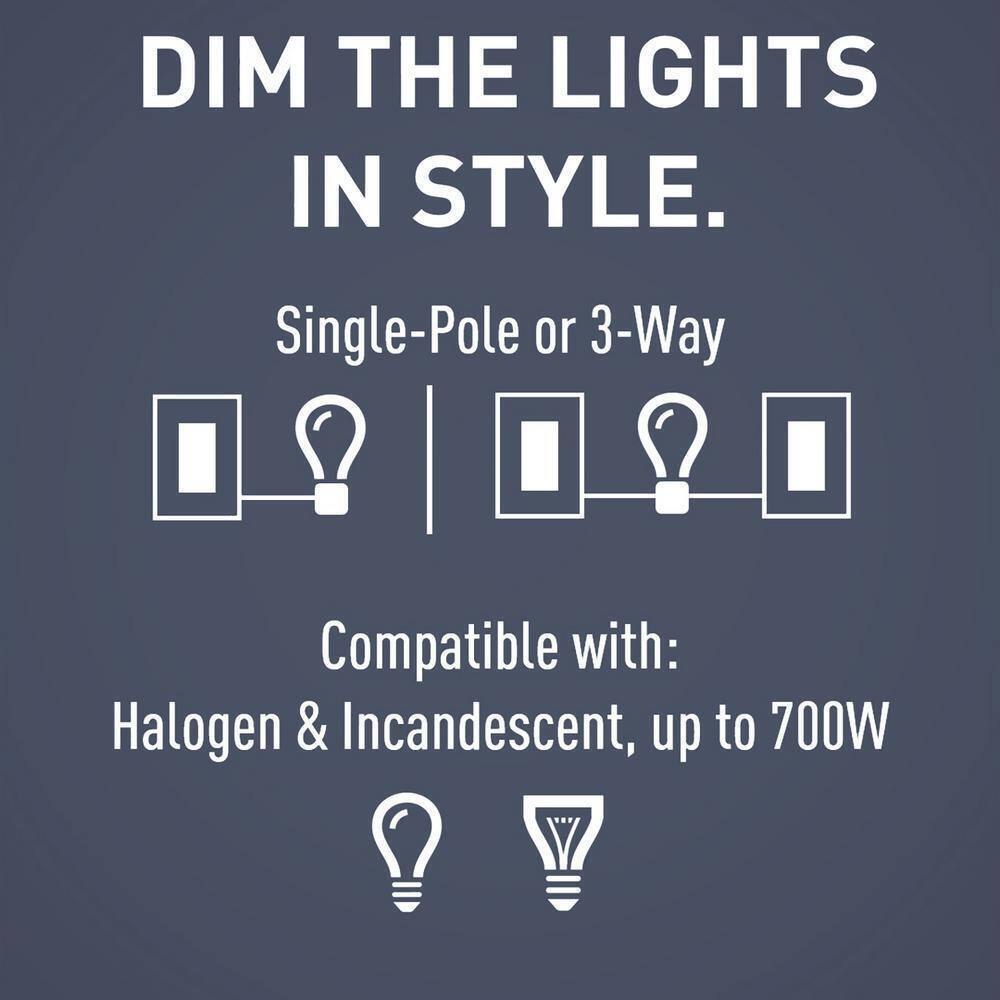 Legrand radiant 700 Watt Single Pole/3-Way Incandescent Dimmer
